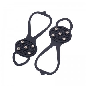 Ice Silicone đen tùy chỉnh Cleats chống trượt Crampons để leonúi, đi bộ đường dài