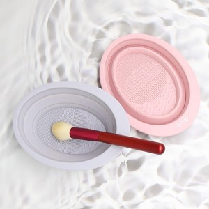 Silicone Makeup Brush Cleaning Mat, Bàn chải trang điểm có thể gập lại