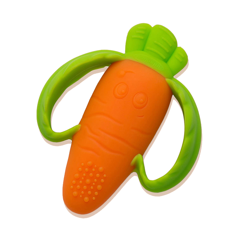 Amazon thực phẩm lớp silicon hình dạng cà rốt trẻ sơ sinh teether